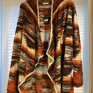 NWT Lucky brand open cardigan southwestern style MED